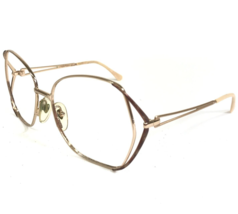 Vintage L&#39;Amy Eyeglasses Frames KATHY L733 Brown Gold Oversized 58-16-135 - £29.73 GBP