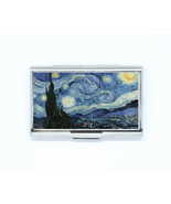 Business &amp; Credit Card Case paint Van Gogh starry night Steel Pocket Box... - £12.43 GBP