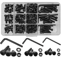 219 Pcs 12.9 Grade M4 M5 M6 Black Metric Hex Socket Head Cap Screws Bolt... - £31.11 GBP