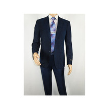 Men ZACCHI Velour Velveteen Hounds tooth Blazer Sport Coat DUANE 74521 Navy Blue image 13