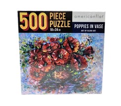 Americanflat Puzzle Poppies in Vase Flowers 500 Pc Impressionist OLena Art 18x24 - £11.19 GBP