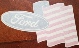 FORD &amp; Waving Amercan Flag Sticker, 10-1/2&quot; x 6-1/2&quot;, vintage - £8.75 GBP