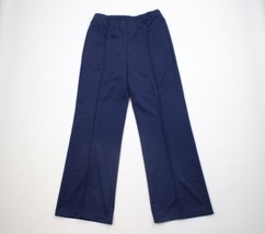 Vtg 60s 70s Streetwear Womens 16 Knit Wide Leg Bell Bottoms Pants Navy Blue USA - £54.08 GBP