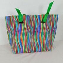 Wavy Pattern Cotton Fabric Tote Bag Waterproof Canvas Lining J Risto Ori... - $111.27