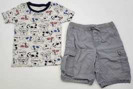L) Boy Carter&#39;s Kid Dog T-Shirt and Cargo Shorts Size 7 - $8.11 CAD