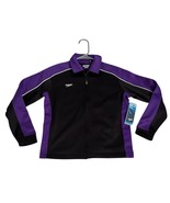 Speedo Youth Medium Long Sleeve Athletic Jacket Quarter Zip Black &amp; Purp... - €24,30 EUR