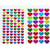 Winorda 40 Sheets Glitter Heart Stickers Colorful Decorative Love Sticke... - £14.05 GBP