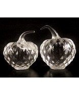 Set of 2 Vintage Transparent Glass Paperweights, Crosshatch Strawberries... - £23.05 GBP