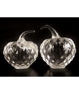 Set of 2 Vintage Transparent Glass Paperweights, Crosshatch Strawberries... - $29.35