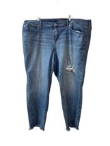 Torrid Boyfriend Distressed Raw Hem Jeans Women&#39;s Plus Size 26 Stretch - £17.30 GBP