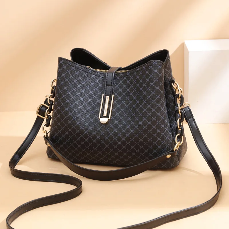 Fashion PU Leather Bucket Bag Women Luxury Designer Shoulder Crossbody T... - $31.81