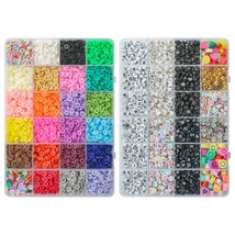 Polymer Clay Heishi Beads DIY Jewelry Marking Kit Colorful Round Spacer Beads Le - £44.14 GBP