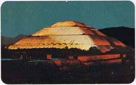 Postcard Night View Of The Pyramid To The Sun San Juan Teotihuacan  Mexico - £3.90 GBP