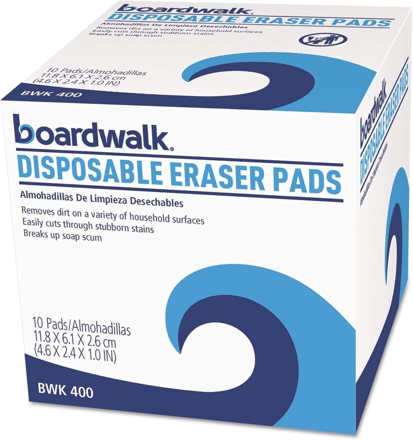 Pack of 10 Boardwalk Disposable Eraser Pads Sponge 600BX for Stubborn St... - $18.52