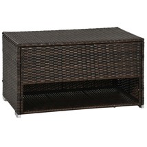 Outsunny Rattan Outdoor Deck Box &amp; Shoe Storage | Patio Towel Rack Brown - $3,038.12 MXN