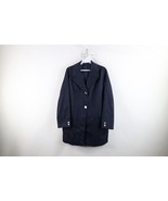 Vtg 40s 50s Womens Large Distressed Full Button Trench Coat Rain Jacket ... - $993.61 MXN