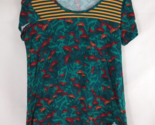 Lularoe Classic T With Striped Collar &amp; Floral Designs Size Large - $10.88