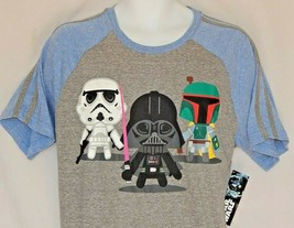 Star Wars T-Shirt Men&#39;s Size Medium XL Darth Vader Boba Fett Chibi NEW F... - £16.00 GBP