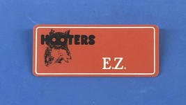Hooters Restaurant Girl E.Z. Orange Name Tag W/ White Letters (Pin) - £11.99 GBP