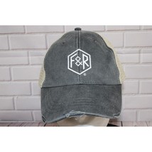 NWT ADAMS F&amp;R Trucker Hat Distressed Gray &amp; Beige Mesh Cap Adjustable Snapback - $11.54