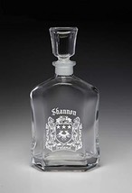Shannon Irish Coat of Arms Whiskey Decanter (Sand Etched) - £37.20 GBP
