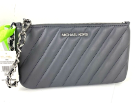 New Michael Kors Wristlet Rose Medium Chain Bag  Heather Gray $198 W2 - $64.34