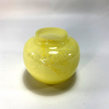 Arte Murano Speckled Yellow Small Fish Bowl Vase Lavorazione Hand Blown ... - $74.25