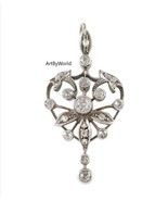Victorian Rosecut Diamond Silver Pendant , Silver Purity 92.5,Handmade P... - €285,44 EUR