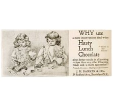 Barker Hasty Lunch Hot Chocolate 1897 Advertisement Victorian Cocoa ADBN... - $27.33 CAD
