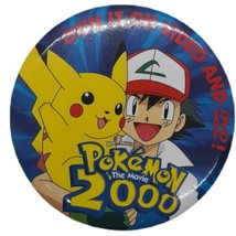 Vintage Pokemon 2000 The Movie &quot;Own It On Video And DVD&quot; Promotional Push Pin - £6.75 GBP