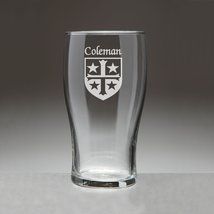 Coleman Irish Coat of Arms Tavern Glasses - Set of 4 (Sand Etched) - £53.97 GBP