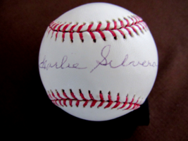 Charlie Silvera 6 X Wsc New York Yankees Catcher Signed Auto Oml Baseball Jsa - £93.21 GBP