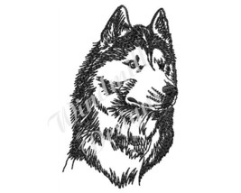 Siberian Husky - Machine Embroidery Design - $3.49