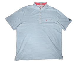 Johnny O Shirt Mens XXL Blue White Stripe Polo Hangin Out Palm Beach GC Logo - $28.53