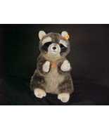 14&quot; Steiff Raccoon Plush Toy Sitting Up Position Chest and Flag Tag 071201 - €129,87 EUR