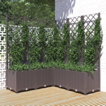 Garden Planter with Trellis Brown 47.2&quot;x47.2&quot;x53.5&quot; PP - $201.99