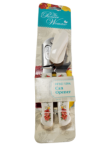 The Pioneer Woman Vintage Floral Can Opener SS printed white handles 7.5&quot;L - £13.59 GBP