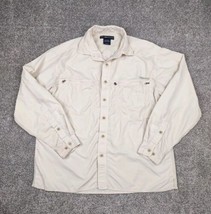 Exofficio Shirt Men Med White Lightweight Roll Cuff Fishing Outdoor - £10.38 GBP
