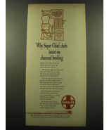 1959 Santa Fe Railroad Ad - Why Super Chief chefs insist on charcoal bro... - £14.55 GBP