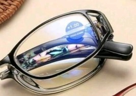 FOLDABLE ~ +3.00 ~ Collapsible ~ Reading Glasses ~ BLACK Frame ~ Floral ... - $20.00
