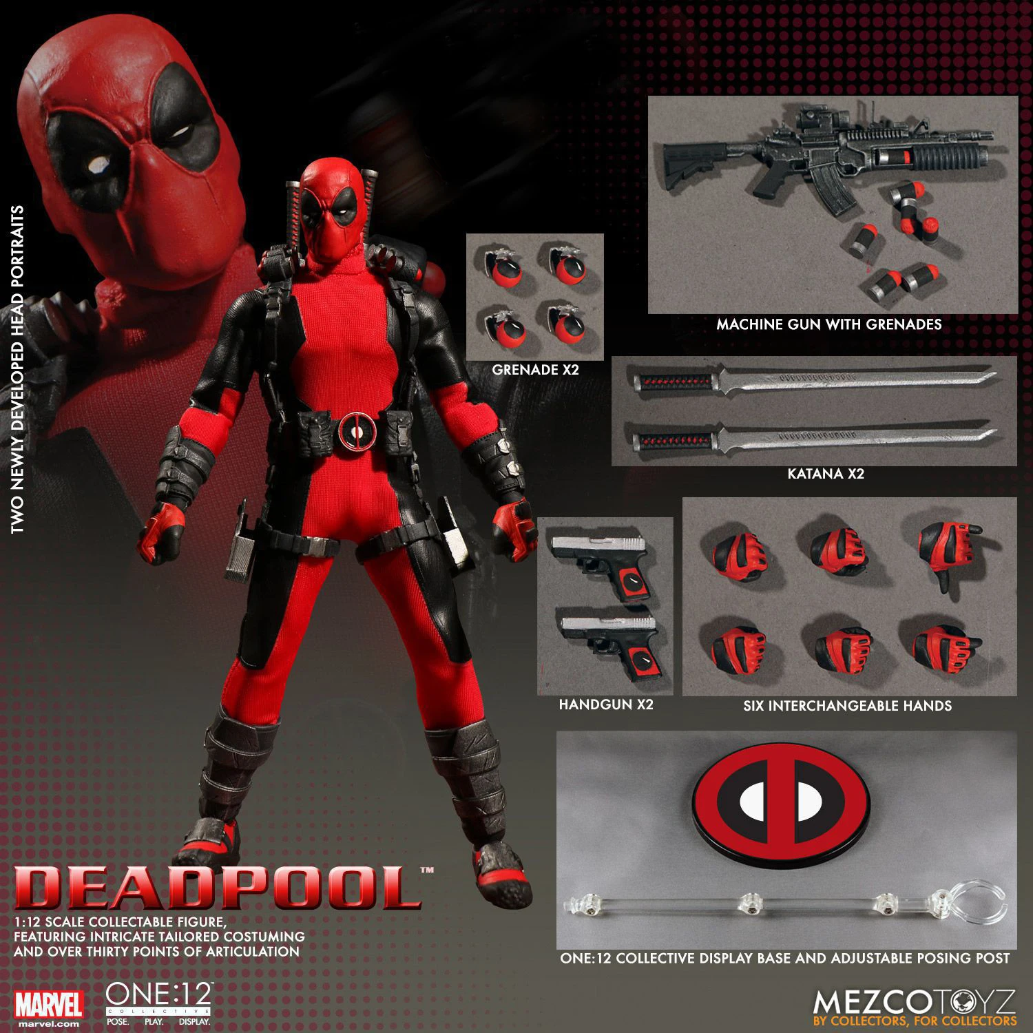 Mezco Deadpool X-Men Super Hero One:12 Collective BJD Figure Model Toys 16cm - £37.43 GBP+