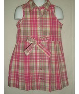 Kid Zone Pink Plaid Pleated Sleeveless Sun Summer Dress Sundress Girls S... - £15.79 GBP