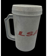 Vintage Lee Scott Academy Auburn Mug Thermos Cup Plastic Lidded Soccer LSA - $632.95 MXN