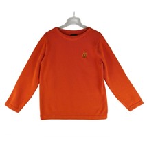 LRL Ralph Lauren Women&#39;s XL Logo Ribbed Pullover Cotton Sweater Top Orange - £18.89 GBP