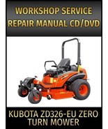 Kubota ZD326-EU Zero Turn Mower Service Repair Manual on CD - $20.45
