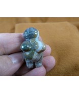 Y-VEN-557) Gray-tan-white jasper Woman goddess GEMSTONE figurine Venus s... - $371.09 MXN