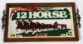 VINTAGE Genesee 12 Horse Beer 11x19&quot; Glass Mirror Serving Tray - £79.12 GBP