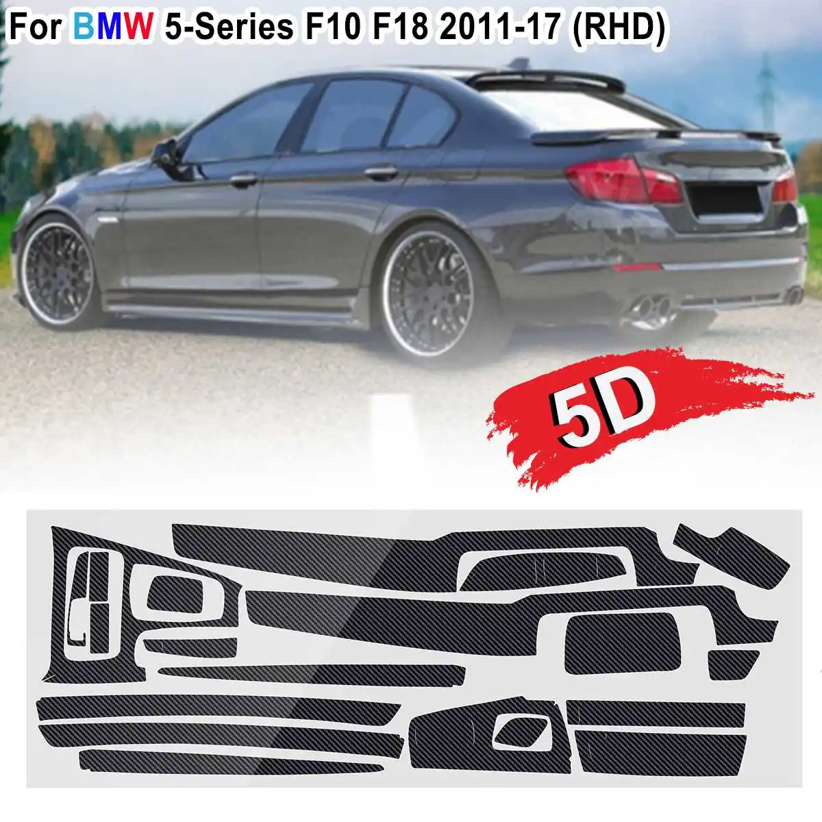 19pcs Right Hand Drive for  5-Series F10 F18 2011-2017 5D Glossy   Pattern Car I - £79.91 GBP