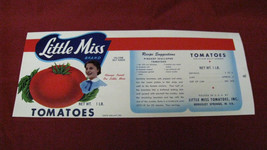 Vintage Little Miss Brand Tomatoes Advertising Paper label #2 - £11.67 GBP