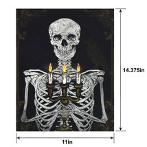 Light-Up Skeleton &amp; Candelabra Art Canvas, 11in x 14.37in - $363.55 MXN